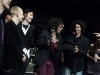 Die Band Voodoolectric jubelt ueber ihren Sieg beim plattdeutschen Bandcontest Plattsounds am 8. Oktober 2011 in der Exerzierhalle in Oldenburg. Die Band aus Aurich gewinnt mit ihrem Song